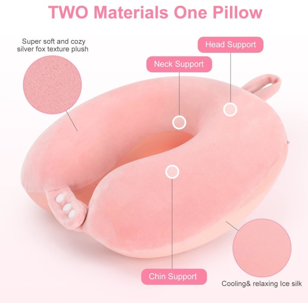 (Rosa) Reise Nakkepute, Beste Memory Foam Flypute for H