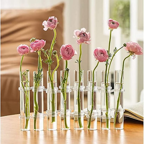 （6PCS）7.09in-1.18in Glasblomvaser, Ledade Blomtesttub