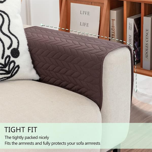(Brun) Sofa Armrest Covers for Arms, Armchair Arm Protector Cove