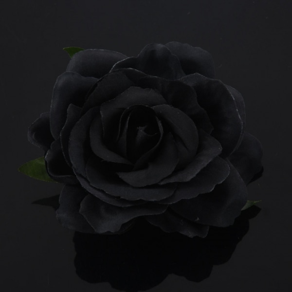 1 st blomma hårklämma blomma - svart