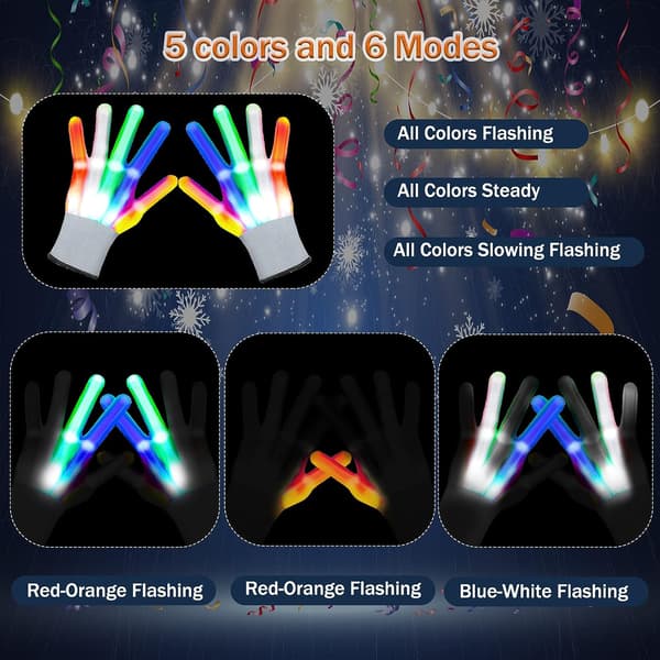 Blinkende LED-handsker Halloween Jul Strømpefyldere Cool Til