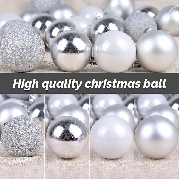 Argent Lot de 36 Boules de Noël Assorties avec Pendentif incassab