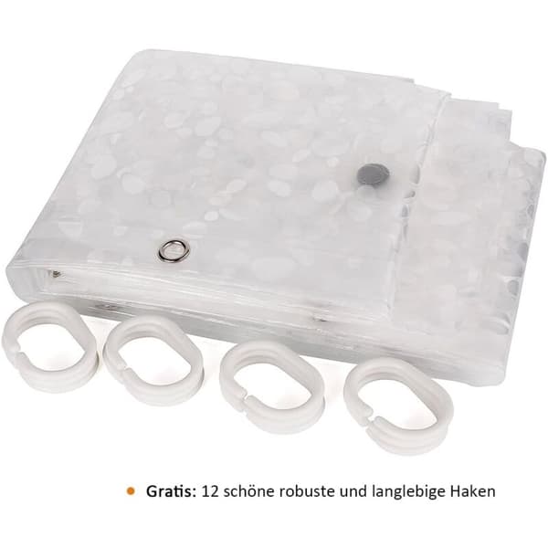 Duschdraperi, Anti-mögel, Badkarssäker, Duschdraperiring - 1