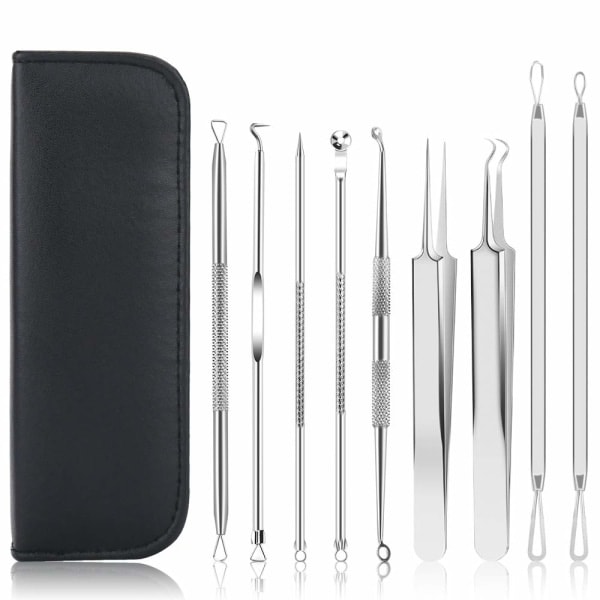 Pore ​​Worm Remover Kit med 10 deler i rustfritt stål