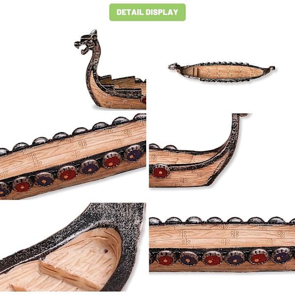 Dragebåt Røkelsebrenner Resin Viking Skip Røkelsebrenner Hånd