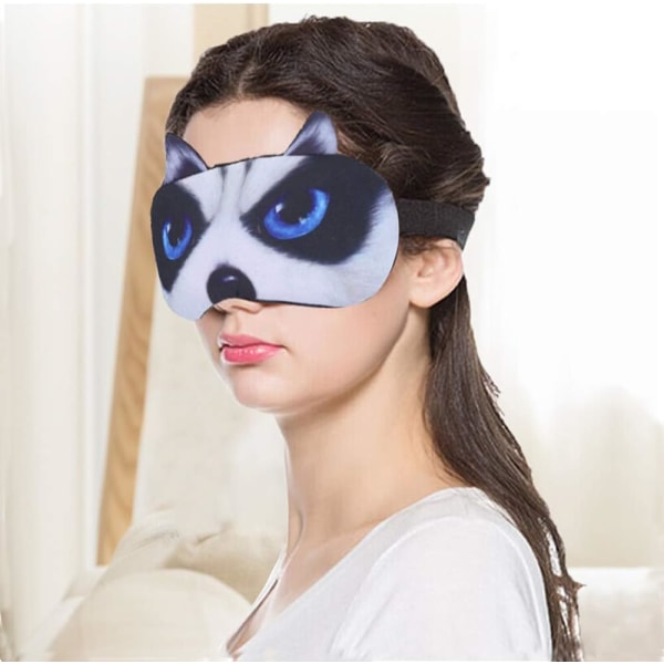 Set med 4 sovmasker, djursovmask mjuk och fluffig ögonmask f
