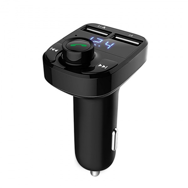 FM-sender X8 med bluetooth og handsfree Svart