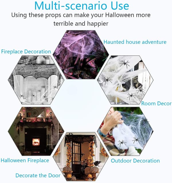 3 st Halloween-dekorationer, svart spets Halloween-eldstadssjal