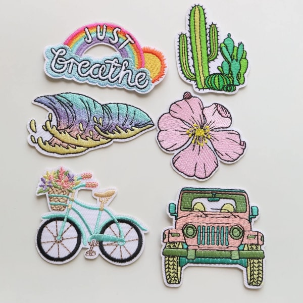 18 stk. assorterede strygejern påsyet blomst patches til Cl