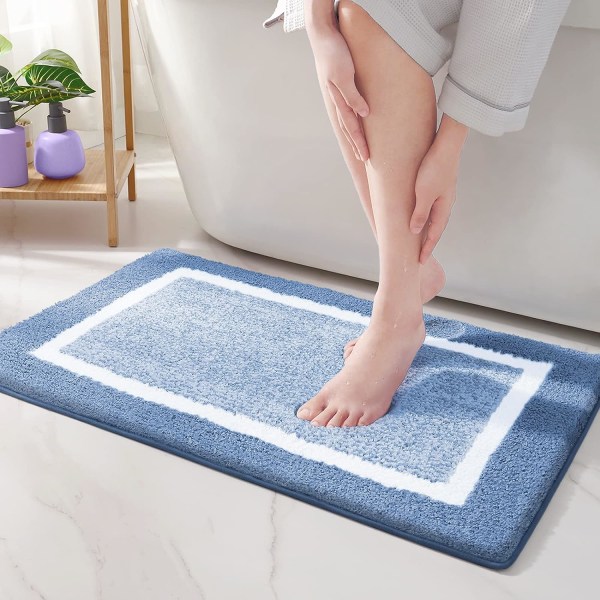 40x60cm Non-Slip Bath Mat, Machine Washable Absorbent Shower Mat,