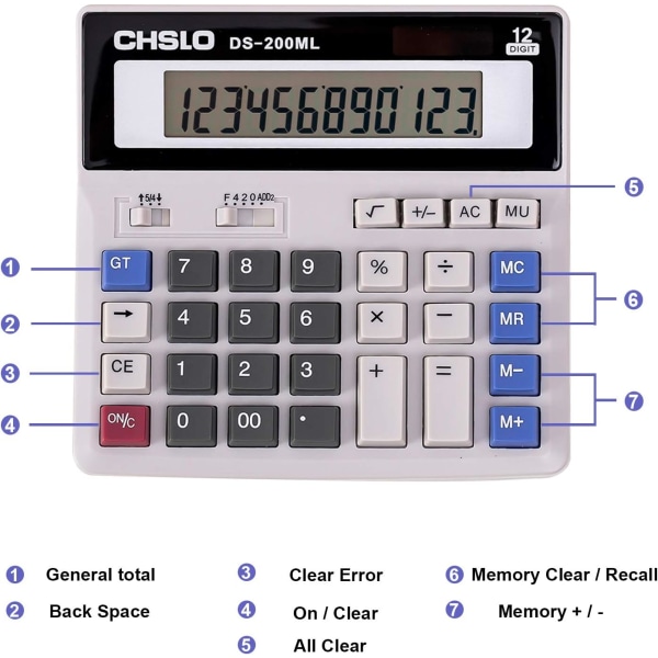 Desktop-lommeregner, 12-cifret Jumbo Basic Desktop Accounting Simpl