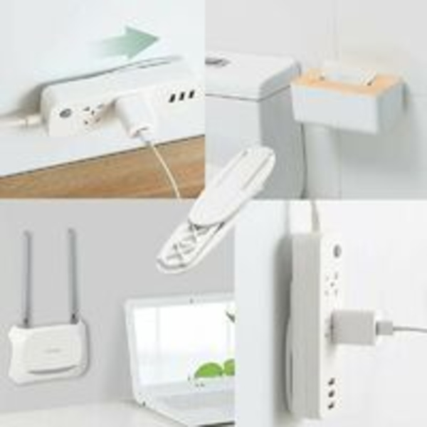 10 st Power Strip Väggfäste, Självhäftande Power Strip Vägg