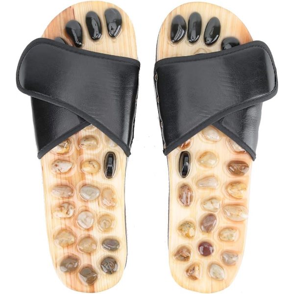 Massageslippers 37-38, kraftige plantare refleksandaler, naturlige