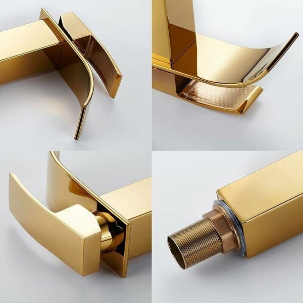 1 st guld badrum handfat kran hög vattenfall pip för handfat, Mod