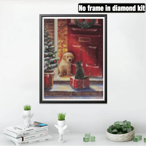 DIY 5D Diamantmaleri Jul Katt og Hund Fullt Tilbehør, C