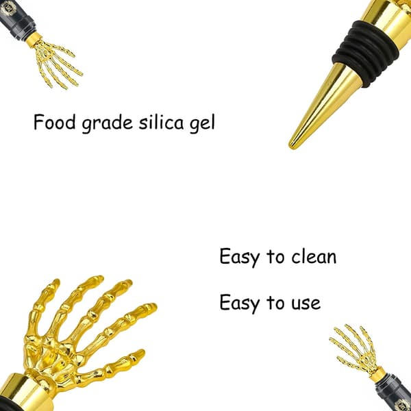 Vinstop, 2 Pacies Gold Ghost Hand Vinflaske Stopper Prop
