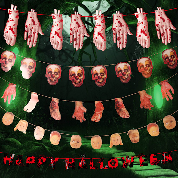 5 st Halloween dekoration papper dra flagga köpcentrum bar KTV h