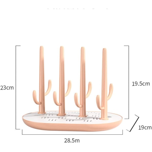 (Rosa) Flasketørkestativ Antibakterielt tørkestativ med avtakbar