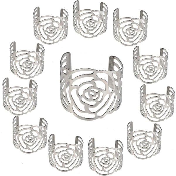 12 stk. Servietring, Servietring Metal Openwork Servietholder Flow