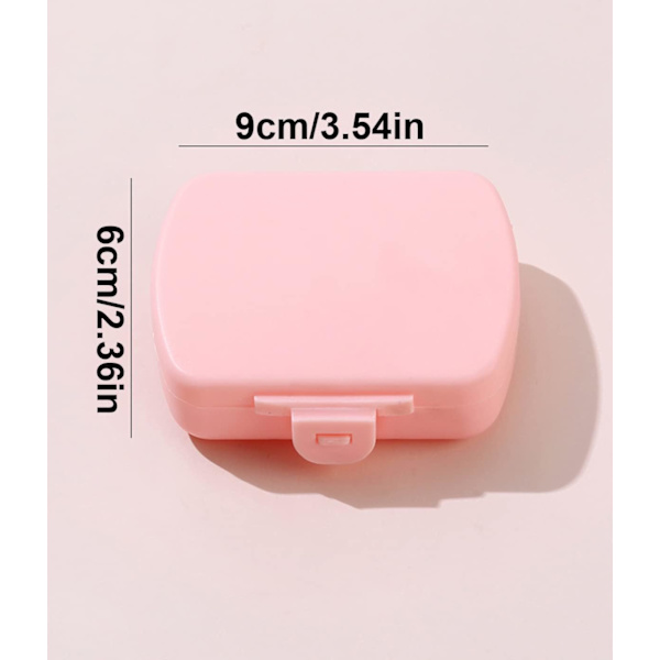 Blå og pink, 2 stk. pilleæske, bærbar pilleæske, 6 rum
