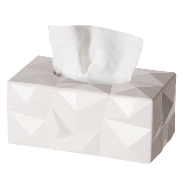 Wipy Cube I Tissue Box - Modern White 21x12.5x9.5 cm