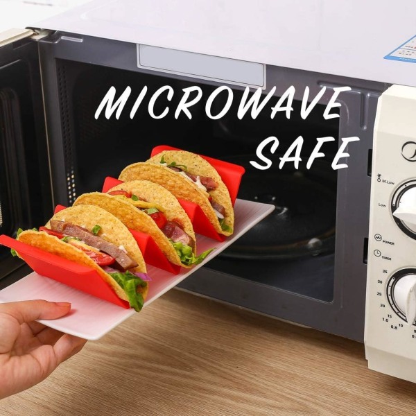 Fargerike Taco Holder Stands, sett med 6 - Premium Stor Taco Tray Pl