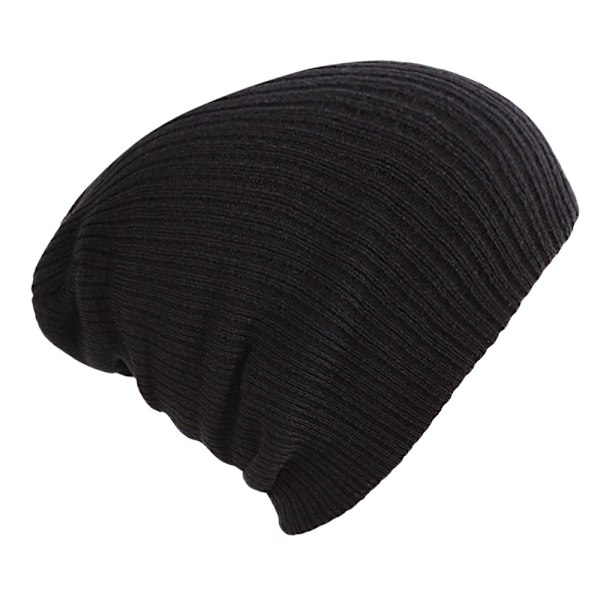 Lang beanie, varm, vinter, unisex, sort