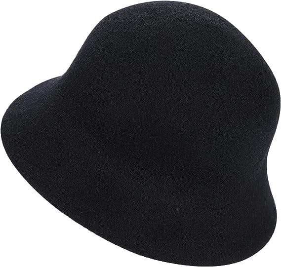 Dam ullfiltklocka hinkhatt vinter elegant bowlerhatt