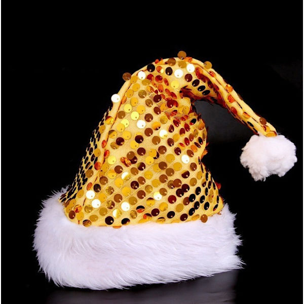 Guld Glitter Julehat til Voksne, One Size
