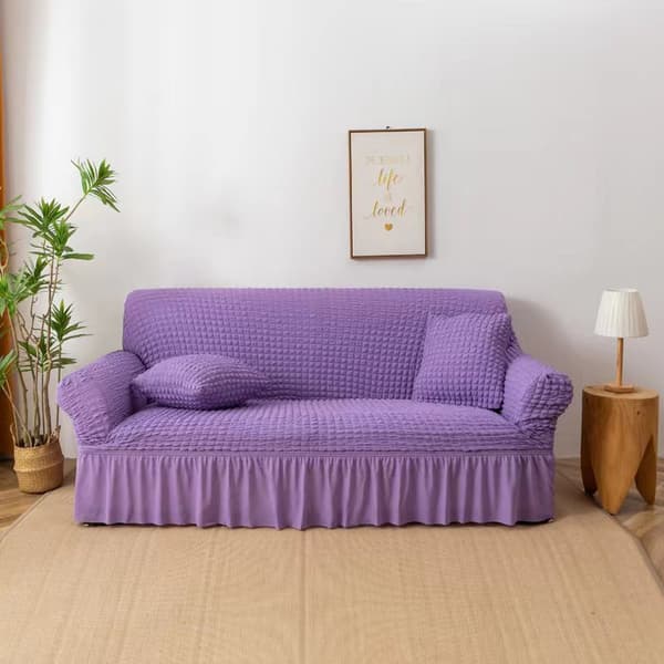 Lilla skjørt stil, elastisk 1-delt sett med plissért sofaovertrekk