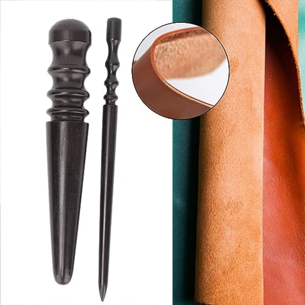 2kpl Leather Burnisher, Leather Wood Edge Craft Slicker, kiillotettu