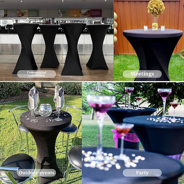 Setti 6 venyvä neliömäinen kulma cocktail pöytäliinat Spandex 60 x