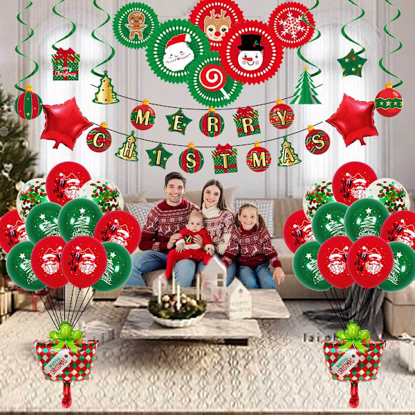 Christmas Ball Flagga Set Christmas Party Dekoration Christmas
