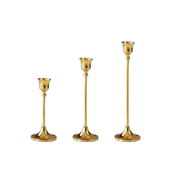 Guld Lysestageholdere Spids Lys Pillestage, Vintage