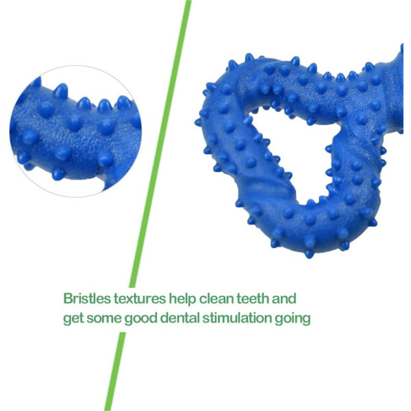 (Blå), Hundetyggespil Resistent Gummi 12cm Knogleformet Hundelegetøj Pu