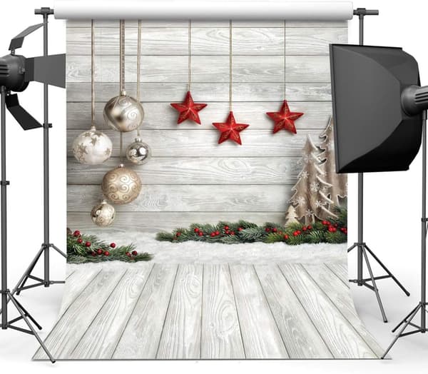5x7FT Julefotografering Bakgrunn Julepynt