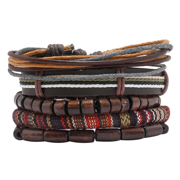 Wrap Bracelets Men Women, Hemp Cords Wood Beads Ethnic Tribal Bra