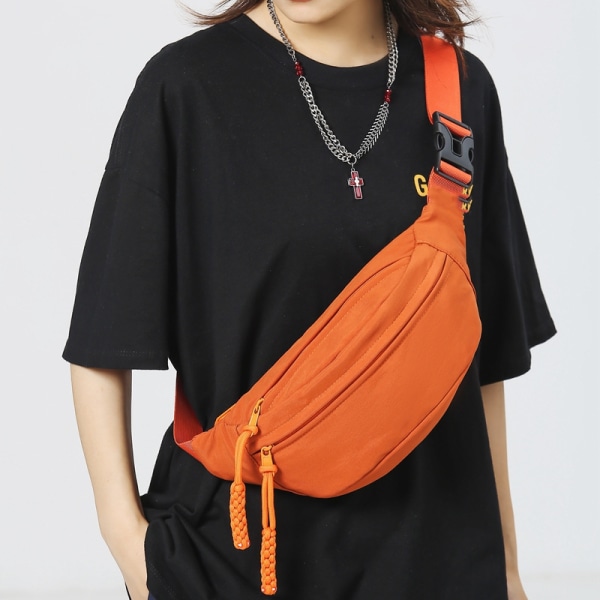 Orange, brysttaske til kvinder, ny casual og enkel crossbody taske