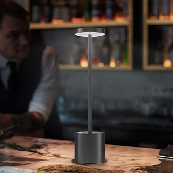 Svart sand, trådlös LED-bordlampa, USB-uppladdningsbar bordlampa
