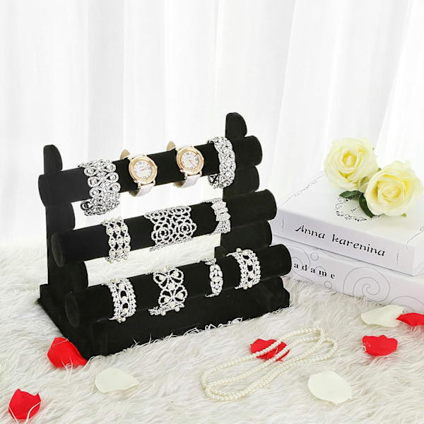 Displayställ, Smyckeshållare, Smyckesförvaring, 3 stänger, Halsband