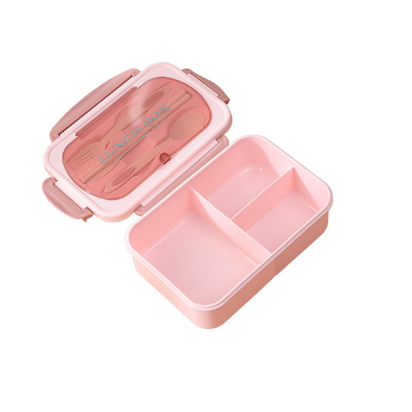 Lunchbox för vuxna, bentobox med 3 fack, lunchbox för barn, mellanmål