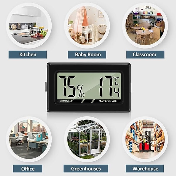 Mini hygrometer hygrometer termometer LCD digital indendørs tempe