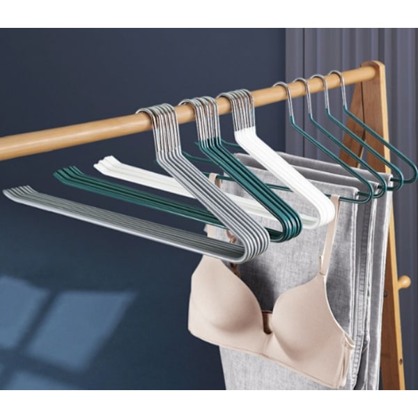 35cm 2 st, grå, halkfri metall PVC-belagd galge tjock tempe