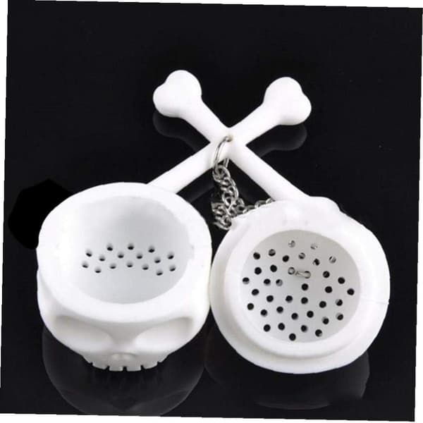 1 stk Hvit Skalleformet Temaker Silikon Te Sil Skull Bone S