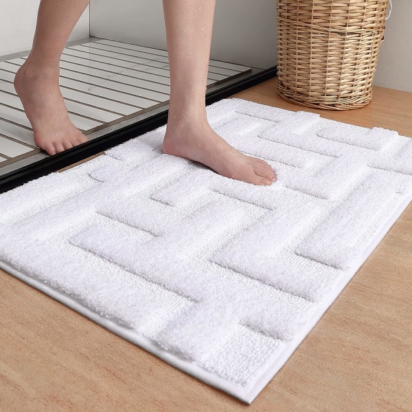 Sklisikker badematte 40x60cm, absorberende og vaskbart baderomsmatte, W