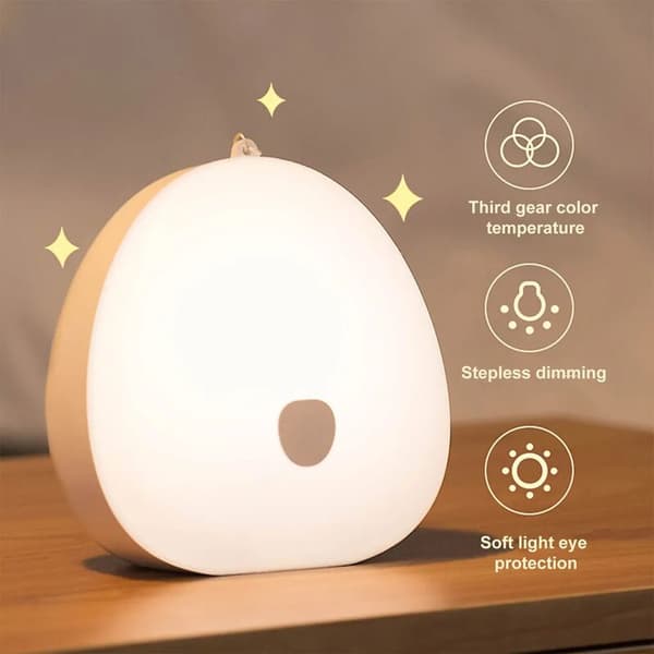 (rosa) Nattelys, LED ammelykt, USB-dimbar ammelys