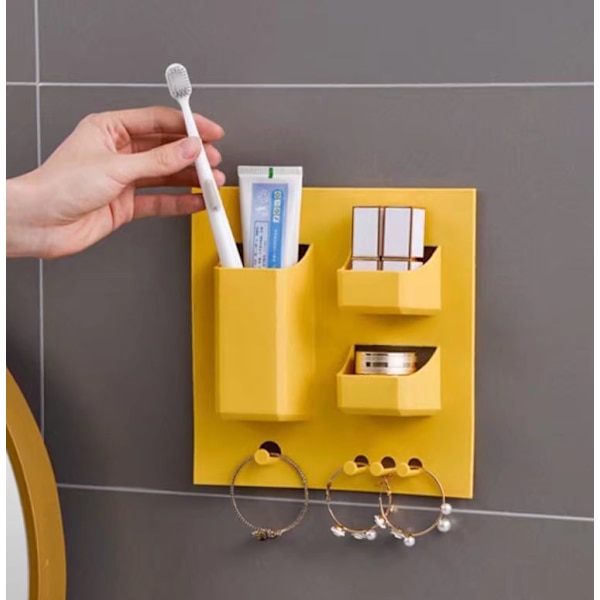 Tandbørstevaskestativ, Hulfri Montering, Badeværelse, Toilet, Vanity, Væghængt