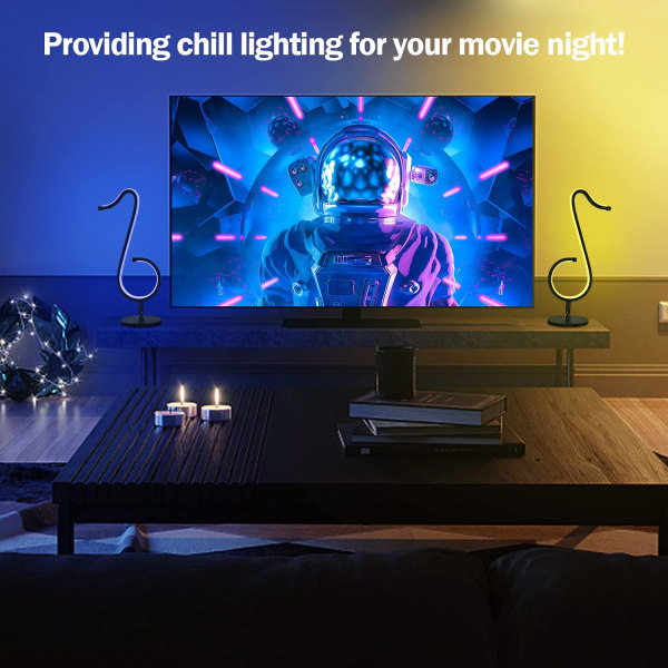 LED-sengelampe, farverig USB-nattelys, dæmpbar RGB-bordlampe