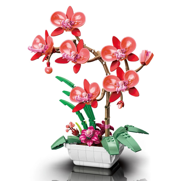 Blomma byggsten set Orkidé växt Bonsai byggsten set