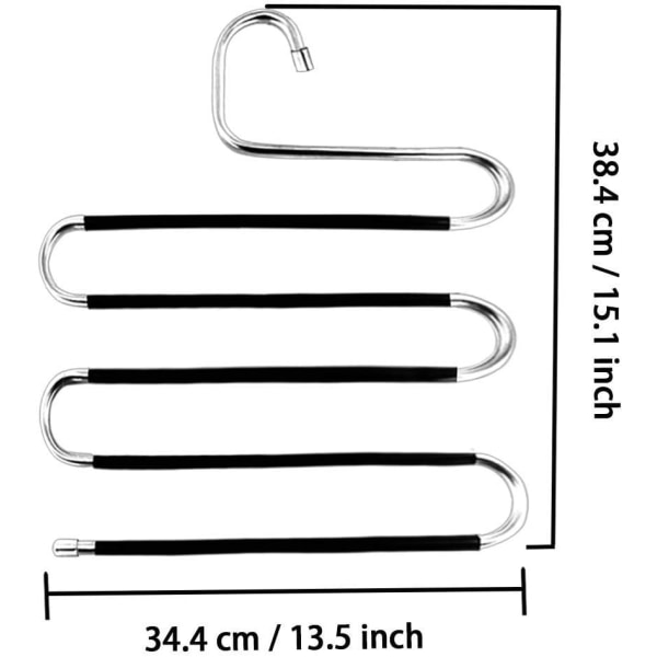 3-pakks bukseoppheng, plassbesparende S-type kleshengere, bukseoppheng